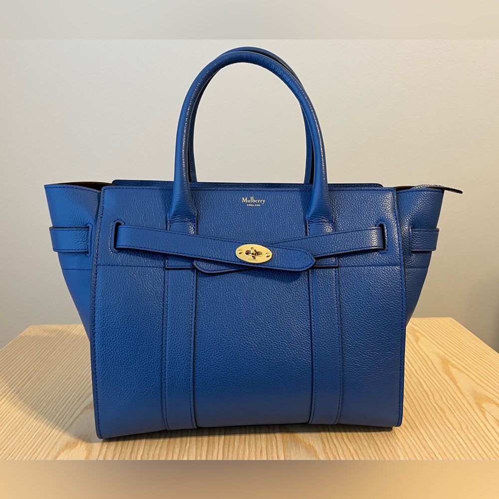 Mulberry Small Zipped Bayswater in Porcelain Blue